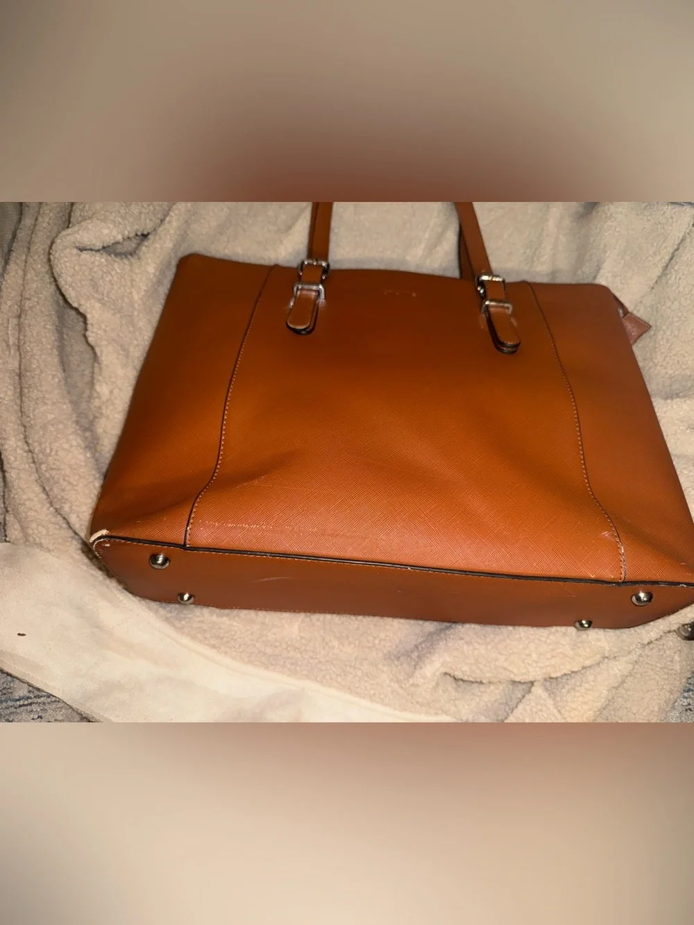 Everyday Structured Tote Bag in Cognac